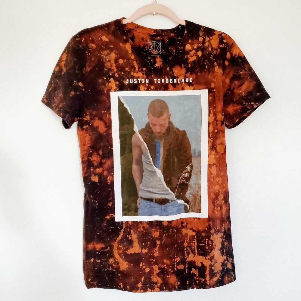 Justin Timberlake Custom One of a Kind Bleached Graphic Tee Small